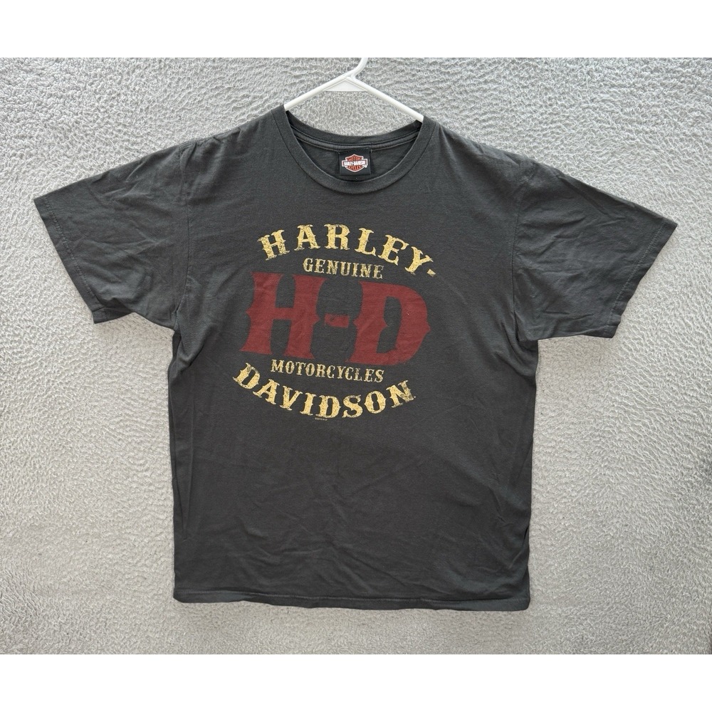 Harley Davidson Shirt Adult Large Gray Motorcycle Biker Grunge Skater Y2K Mens